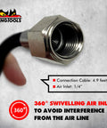Close-up of air inlet for 360 Degree Precision Steel Pneumatic Air Scribe Engraving Pen with Metal Stylus, showing connector cable.