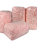 Premium Bulk Anti Static Packing Peanuts 14 Cubic Feet Heavy Duty Void Fill For Secure Electronics Shipping, four sealed bags of pink cushioning.