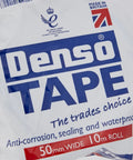 Heavy Duty Pipe Protection Tape 50mm By 10m Roll packaging with branding and size details visible.