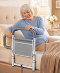 Senior Bed Rail With Dual Non Slip Handles And Storage Pouch Safe Bed Cane For Elderly And Post Surgery Recovery