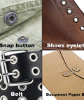 Different applications of eyelets and grommets using Heavy Duty Hand Press Eyelet Grommet Kit With Three Interchangeable Dies.