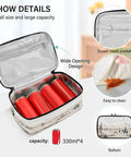 Open Grab And Go Desert Cowboys Insulated Lunch Bag With Leakproof Cooler showing wide opening and zippered mesh pocket
