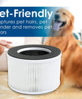 Four Pack 3 In 1 True HEPA Replacement Filters For Your hOmeLabs Home Compact 4 In 1 Air Purifier HME020020N AKJ050GE with pet