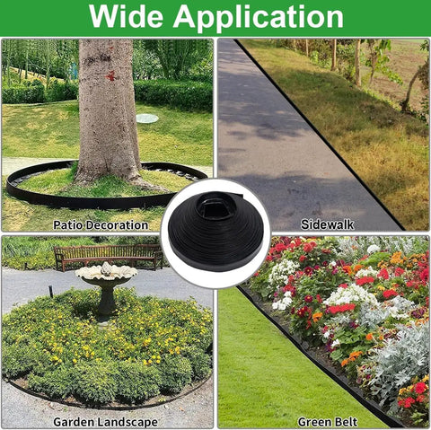 Landscape Edging Kit 49 Feet Long With 3 Inch Height Includes 75 Metal Stakes Flexible Plastic Lawn Border for various applications