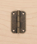 12 Pcs Small Rounded Corner Antique Bronze Cabinet Hinges Iron Four Hole Vertical Mount For Wooden Jewelry Boxes And Cupboard Doors