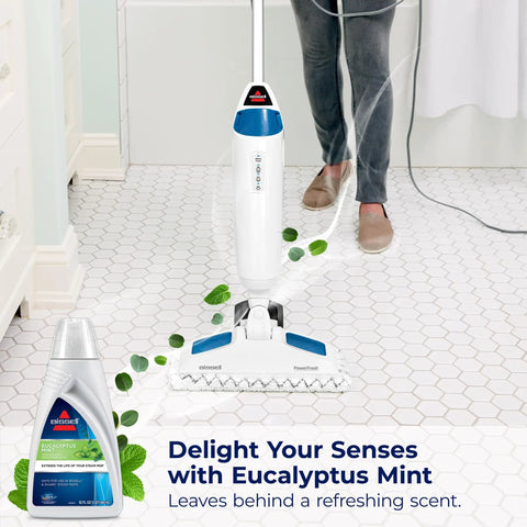 Eucalyptus Mint Demineralized Steam Mop Water, 32 Oz, White, Fresh Scent Cleaning Solution For Steam Mops, Model 1392