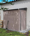 4x6 Ft Lean To Shed With Sloped Roof, Metal Storage Shed With Lockable Doors, Outdoor Bike And Yard Gear Organizer For Backyard