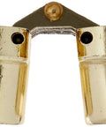 Close-up of Invisible Mortise Hinge For Wood Or Metal Doors With 180 Degree Opening Non Removable Rivet Pin Nylon Link Smooth Action Fits 1 1 8 To 1 3 8 Inch Thick Doors Zinc Body With Bright Brass Exterior Finish SOSS 212.