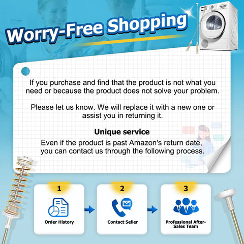 Washer Suspension Rod Replacement Kit Fits DC97-16350E DC97-16350U DC97-16350S for Front Load Washers service graphic