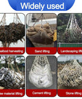Beefy Heavy Duty Lifting Net Nylon Cargo Sling Net for Hanging Goods and Garden Climbing Projects used for diverse lifting tasks.