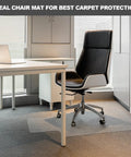 Low Pile Up To One Quarter Inch Thick Carpet Chair Mat With Extended Lip For Heavy Duty Office Desk Chairs Protects Carpeted Floors Semi Transparent Shield