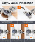 Installation steps for 60 Pack Soft Close Cabinet Hinges For Kitchen Cabinets With Three Quarters Inch Overlay Face Frame Concealed Hidden Hinges