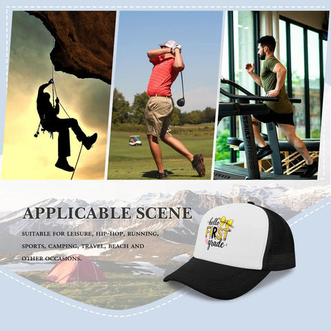 First Day Of First Grade Cool Baseball Cap For Men breathable washed distressed low profile hat with adjustable strap