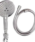 5 Inch Handheld Shower Head Set With Rain RainAir And Whirl Air Infusion Easy Install Chrome Finish QuickClean Hose