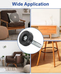Sturdy Adjustable Furniture Levelers And Threaded Legs With Screw On Chair Glides 4 Piece Black Kit Featuring 5 16 Inch 18 Threads in use in modern living room.