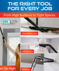 Cordless Handheld Vacuum With 3-Foot Telescoping Wand 2-In-1 Blower cleaning ceiling fans, moldings, and floors.