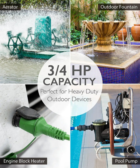 Outdoor Dual Timer Outlet Waterproof 24 Hour Mechanical Light Timer For Outdoor Lighting, Garden, pool pump, aerator