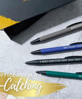 Ballpoint Pen Set Of 4 For Programmers And Techies, Smooth Writing Gift For Computer Scientists and Geeks with engraved quotes