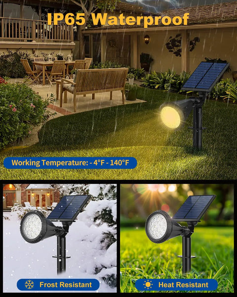 Top Notch Solar Spot Lights Outdoor 10 Pack Rock Solid Landscape Path And Wall Lights With Smart Auto On Off Sensor Four Easy Lighting Modes Weatherproof Garden Walkway Bolts Steady Warm White Focus For Patio Vibes