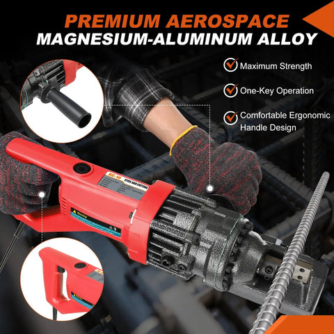 1100 Watt Cordless Rebar Cutter For 5/8 Inch Steel Bars Fast Hydraulic Cutting Up To 16Mm with ergonomic handle design.