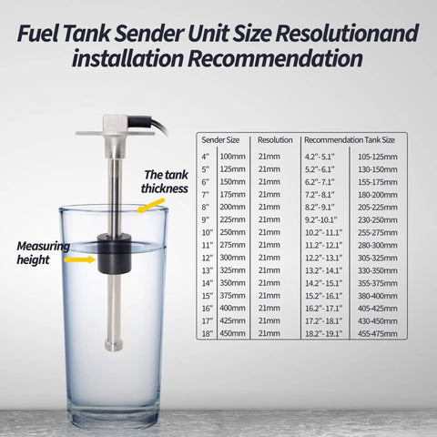 0 To 190 Ohms Marine Fuel Sending Unit 8 Inch Stainless Steel Boat Gas Tank Sender Gauge Sensor, installation guidelines