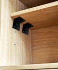 Heavy Duty Chrome Coated Iron Corner Brackets With Mounting Screws for furniture assembly mounted on wood shelving.