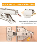 2 Pack Pro Grade Full Overlay Soft Close Cabinet Hinges 3D Adjustment Concealed Clip On Self Closing Hinges for installation
