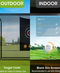 Golf Cage Net With Simulator Impact Screen And Heavy Steel Frame 10 X 7 Ft Enclosure For Home Indoor Outdoor Practice