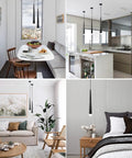 Black LED Pendant Lights 3 Pack Dope Modern Conical Dimmable Pendant Lighting With Acrylic Shade installed in various room settings.