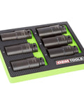 Beefy Built Tough Harmonic Balancer Puller Socket Set with Crankshaft Bolt Removal Tools, 17mm to 27mm Deep Sockets, Chrome Moly Steel
