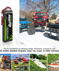 Beefy 5500mAh 3S 11.1V LiPo Battery 50C with Dean T Connector, featured with RC vehicles and models for versatile use.