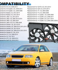 No Sweat Dual Electric Radiator Cooling Fan Assembly Direct Swap Fit For Vw Golf Beetle Jetta Rabbit compatible replacements shown.