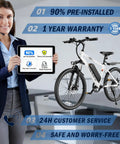 Representative holding tablet next to Beast Of An All Terrain Electric Bike For Adults With 500W Peak Motor 20 MPH Top Speed
