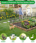 30 Pack Decorative Garden Fence Panels 17 Inch High Thirty One And A Half Foot Long Rustproof Metal No Dig Fence Animal Barrier For Dogs And Rabbits in a garden setup