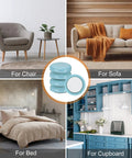 Top Shelf 19 Mm Blue Furniture Sliders Pack Of Eight Self Adhesive Round Floor Savers For Hefty Couches Tables Chairs. Multiple uses visible.