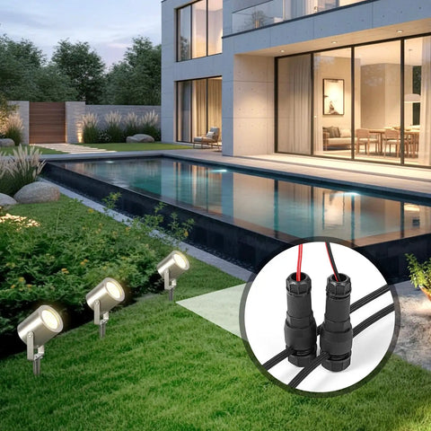 60 Pack Low Voltage Waterproof Landscape Light Cable Connectors 12 20 Gauge Wire Connectors For Outdoor Path Lights