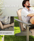 Adirondack Chair Cushion Set Of 4 With Ties 25D High Density Foam For All Day Comfort High Back Patio Cushions Fade Resistant