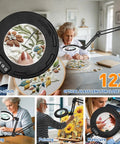 Ultra Long 12X And 30X Pro Grade Magnifying Lamp With Light And Clamp, hands-free magnifier for crafting, sewing, and cross-stitch.