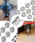 Top Shelf Router Bit Replacement Bearing Kit With Top Mounted Ball Guide For Dead Nuts Accuracy And Reliable Woodworking Swaps That Guarantee Smooth Sailing Always with precision bearings and tools.