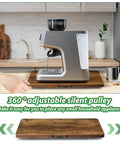 Slick Rolling Appliance Tray For Quiet Coffee Maker Sliding With No Sweat Countertop Moving Rustic Finish with adjustable pulleys.