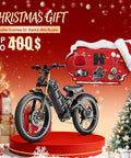 Built Different Dual Motor Ebike Dropping 5600W Peak Power And 50Mph Top Speed With An Insane 80Ah Battery displayed with holiday gifts.