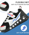 Light Up Toddler Boy Kicks Size 9 Easy On Hook And Loop Straps Breathable Mesh Upper Quick Dry Non Slip Lightweight Sole