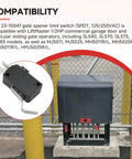 Image of the Beefy Replacement Garage Door Opener Limit Switch 23-10041 for LiftMaster, with installed unit shown in background.