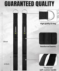Versatile Tricep Rope Cable Attachment With 3 Grip Lengths For Greater Range Of Motion Perfect For Tricep Pushdowns Face Pulls Crunches And Pro Grade Workouts Black 2 Pack, 24-inch black strap with D-ring and cushioned handle