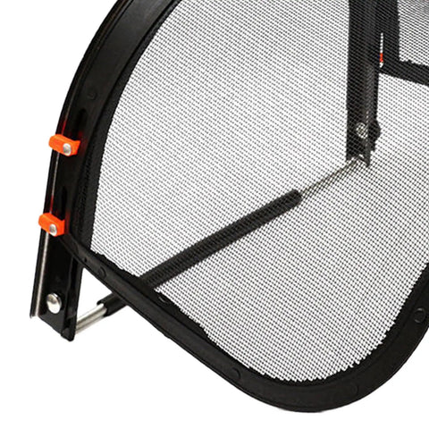 Heavy Duty Face Shield And Snap Mount Bracket Steel Wire Hard Hat Visor Keeping Your Eyes Locked Down And Protected While Trimming Logging Or Running Yard Maintenance Jobs In Black
