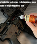 All Weather Gun Grease And Lubricant Pro Grade High Viscosity Synthetic Formula That Stays Slick From Minus 70 To 400 Degrees Includes Precision Needle Applicator One Fluid Ounce used on firearm bolt rail
