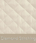 Close-up of the cream quilted pattern on Keepsakes Mixer Cover With Dust Protection Stain Resistant And Washable Cream Colored Appliance Cover.