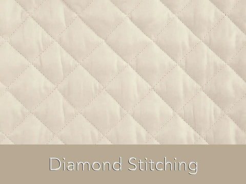 Close-up of the cream quilted pattern on Keepsakes Mixer Cover With Dust Protection Stain Resistant And Washable Cream Colored Appliance Cover.