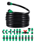 52 Ft 1/2 Inch Drip Irrigation Tubing Main Line Kit With Fittings And Connectors For Garden Watering System PVC Flexible Tubing 16Mm OD 12Mm ID