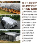 Heavy Duty Waterproof Tarp 8x10 Feet With 14 Mil Thick Tear Resistant Construction UV Shield Reinforced Edges And Built In Grommets